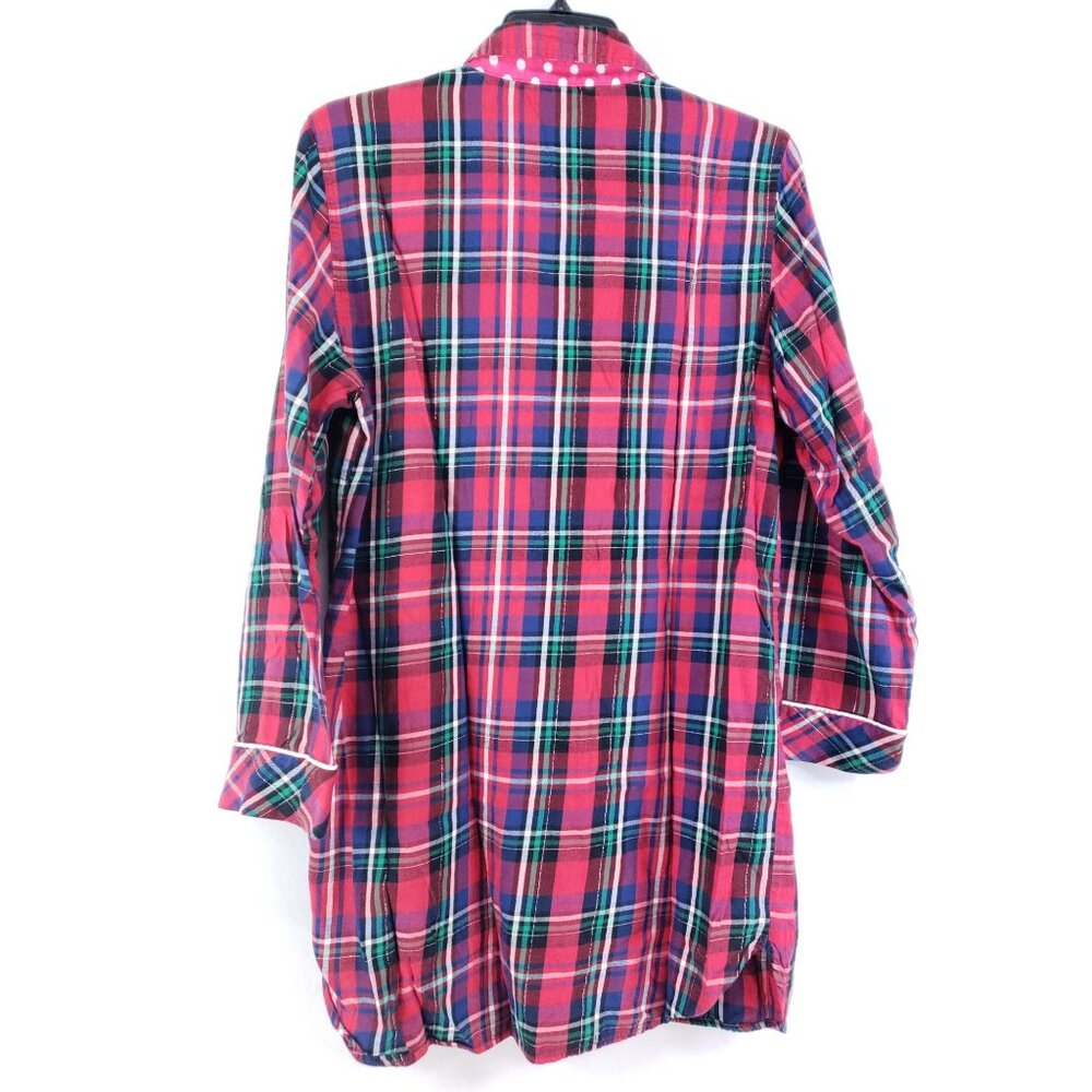 2 Victoria's Secret Shirt Women's Size Small Red Gray Plaid - Picture 8 of 14